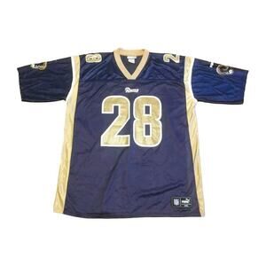 Vintage Marshall Faulk Jersey Los Angeles Rams Puma Men's 2XL Blue NFL Football